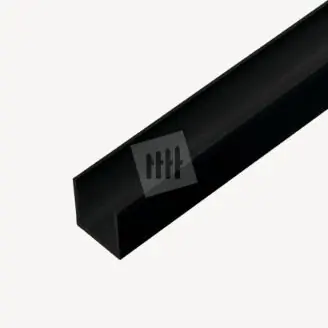 Velufence pvc u-profiel zwart| 2,4 > 2,1 cm