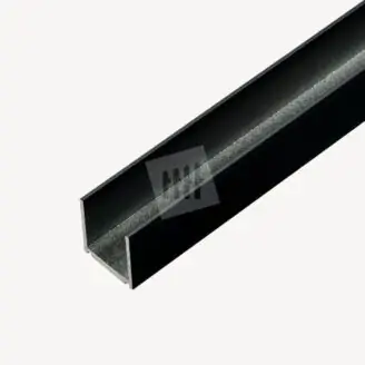 Aluminium U-profiel velufence | Zwart RAL9005 | 2,4x200 cm