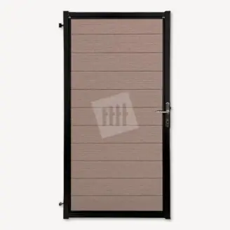 Tuindeur composiet Velufence | wengé brown | zwart aluminium