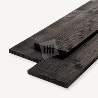 Douglas plank | zwart bandgezaagd | 2x20 cm