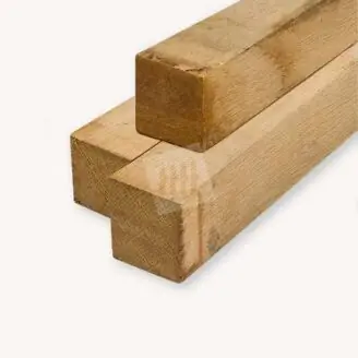 Eiken paal | fijnbezaagd | 10x10 cm