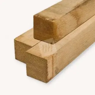 Eiken paal | fijnbezaagd | 12x12 cm