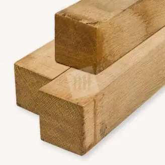 Eiken paal | fijnbezaagd | 20x20 cm