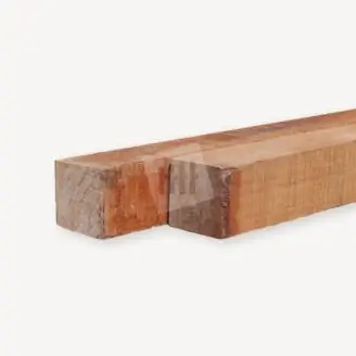 FSC 100% Hardhouten paal | azobe | ruw | 12x12 cm