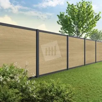 Velufence composiet schutting | Fiberdeck modern cedar | antraciet aluminium