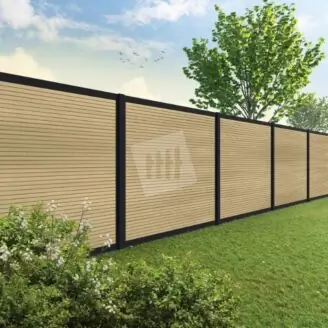 Velufence composiet schutting | Fiberdeck modern | zwart aluminium